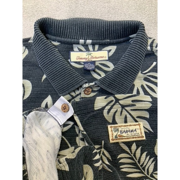 Vintage Tommy Bahama Men's Floral Short Sleeve Polo Shirt Size XL - Big&Tall - Picture 2 of 6
